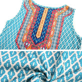 Summer Simple Colorful Floral Print Sleeveless Vest Dress Women Clothing - Xprespick